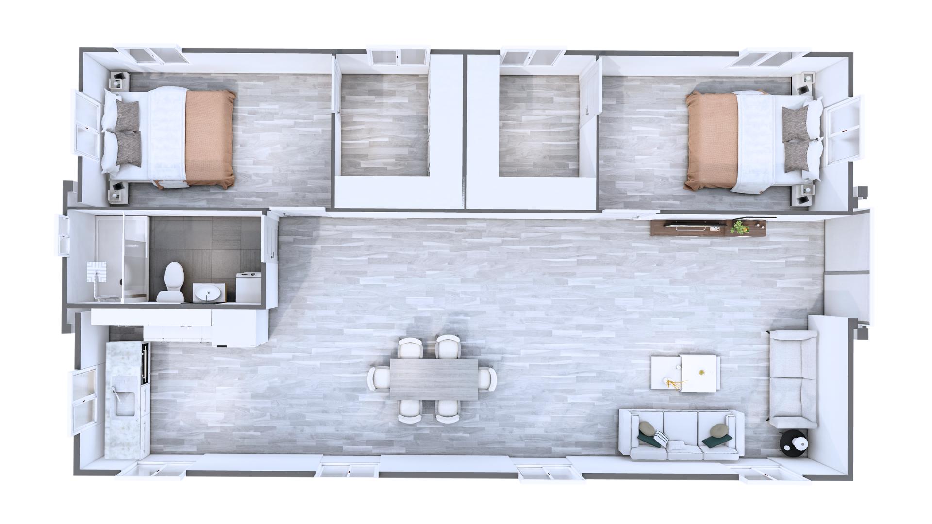 40ft Expander Luxe – 2 Bed + Walk In Wardrobes