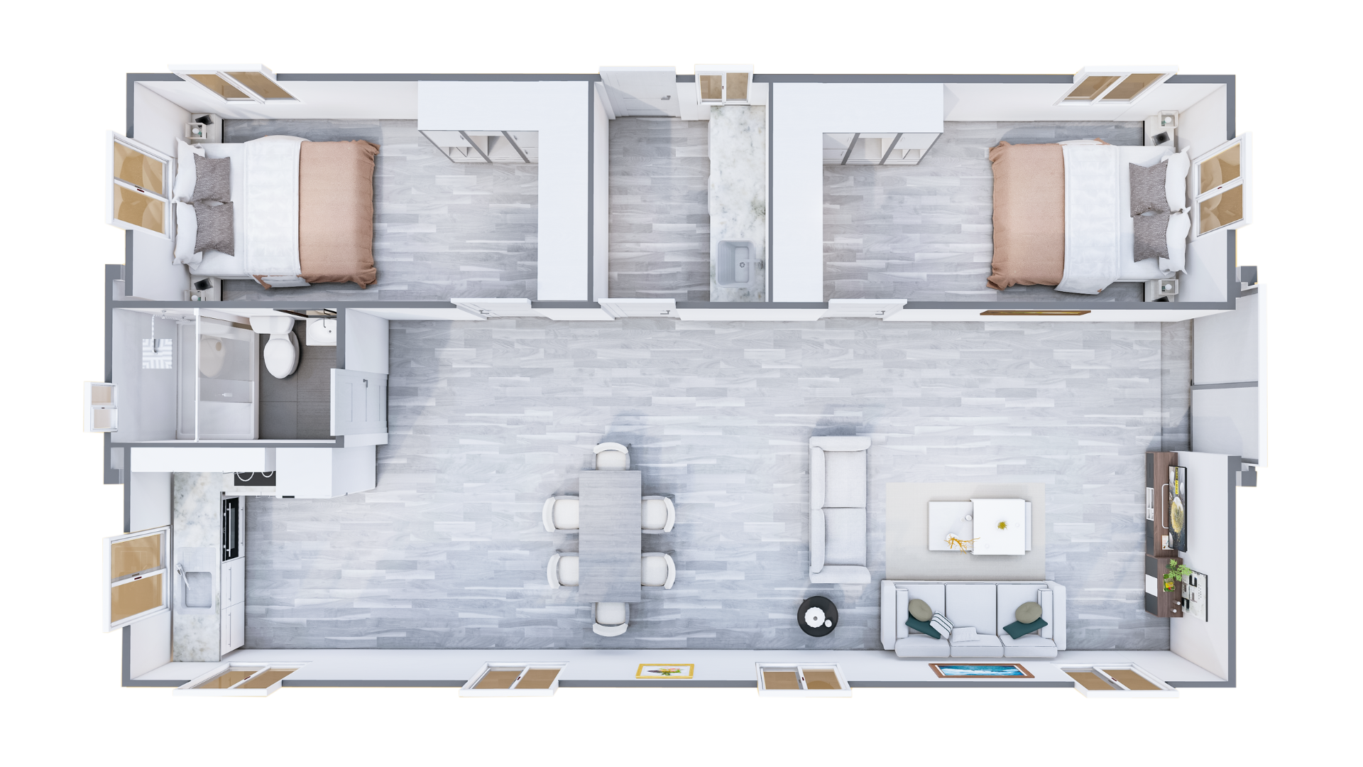40ft Expander Luxe – 2 Bed + Laundry